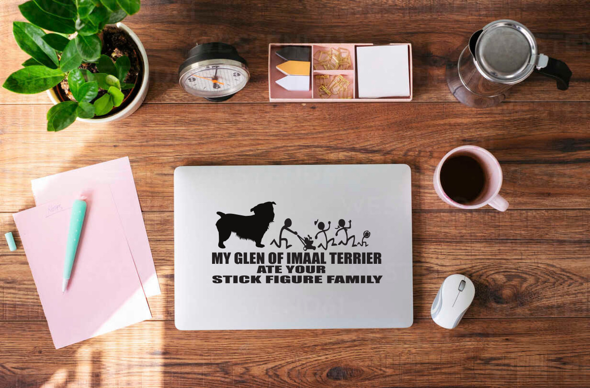 Glen of Imaal Terrier: Funny Stick Figure Family Car Decal #9048S