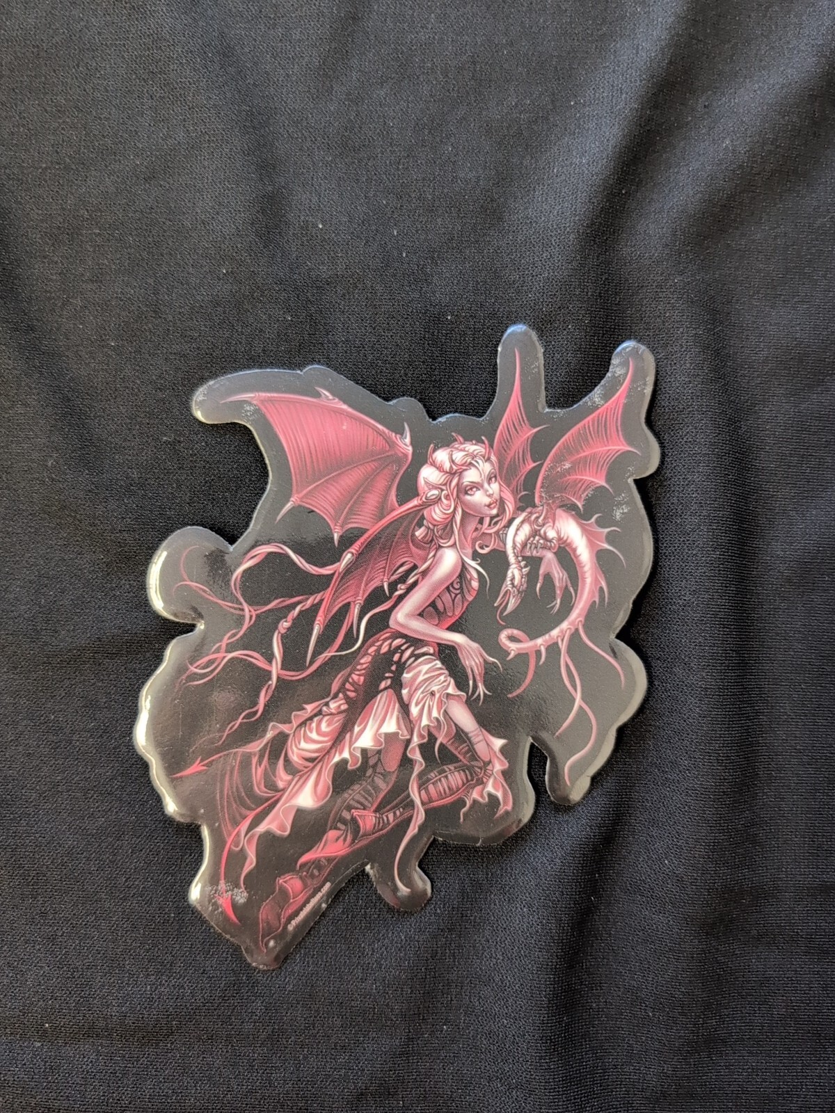 Pink Dragon Wings Fairy With Little Dragon Bumper Sticker Vinyl Decal 5”x 4”