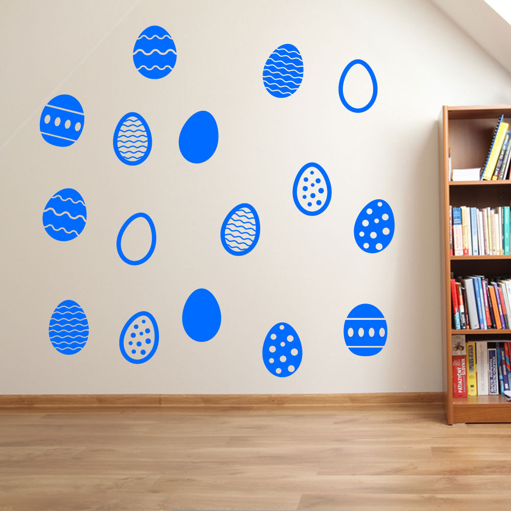 Easter Eggs Display Vinyl Window & Wall Decals Stickers Spring Decorations A145