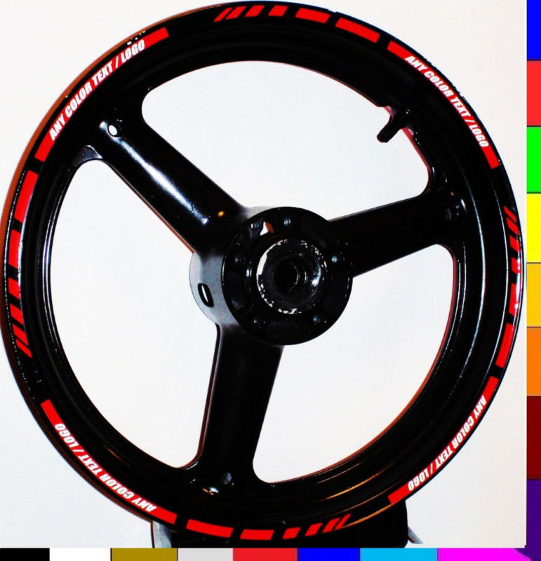 REFLECTIVE MOTORCYCLE CAR RIM STRIPES WHEEL DECALS TAPE STICKERS TRIM FULL SET
