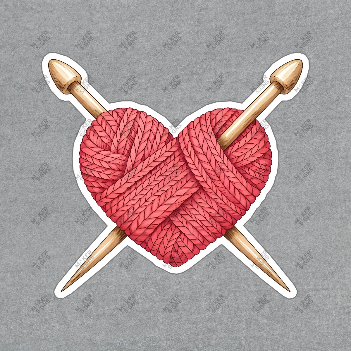 Knitted Heart Wall Art Cozy Yarn Decor Perfect Gift for Knitting #7408