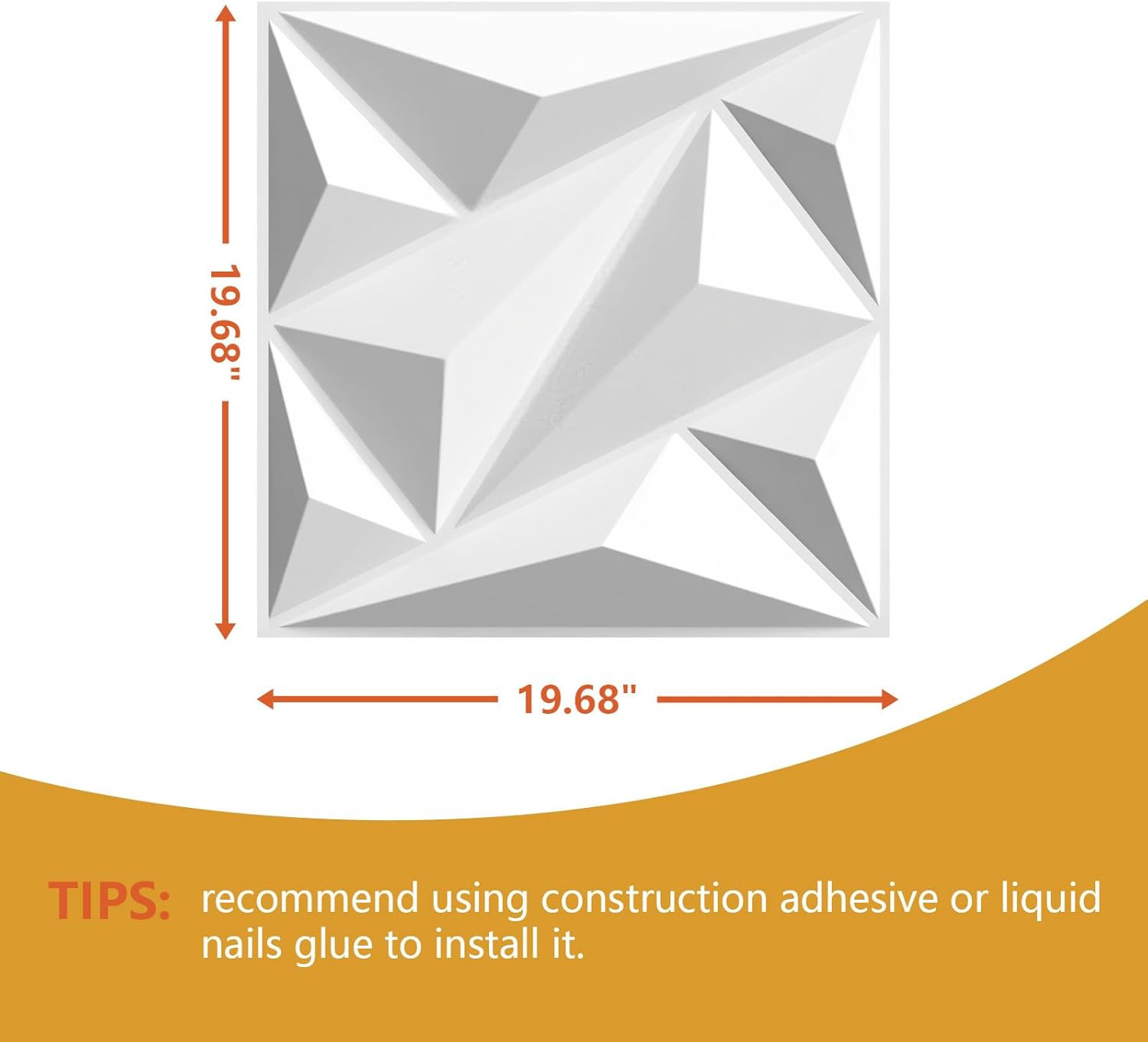 Diamond 3D Wall Panels – Waterproof PVC Decor for Living Room & Office, 12 Pack