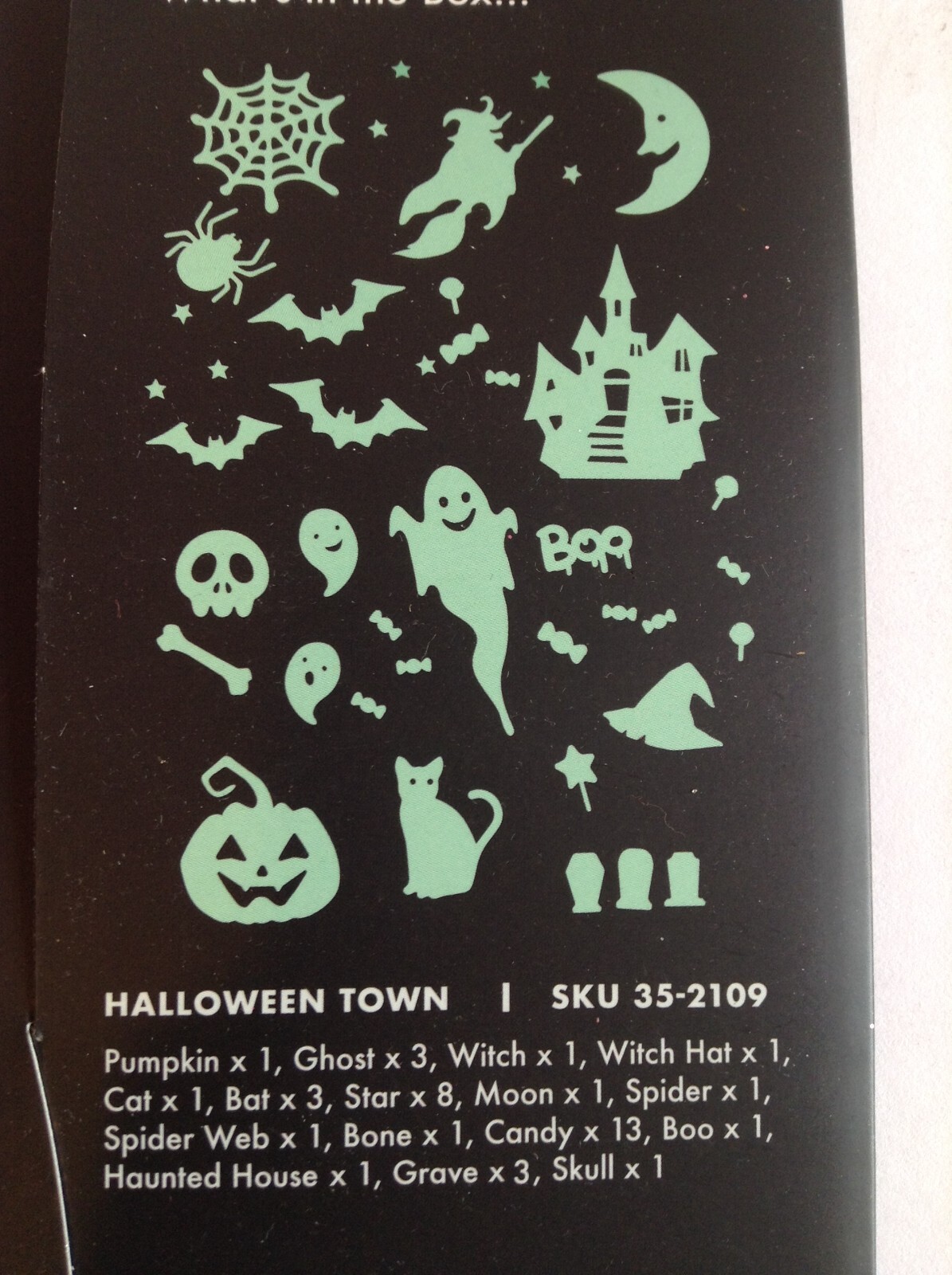 GLOPLAY Glow-In-The-Dark Halloween Town Stickers 40 Assorted Reusable Removable