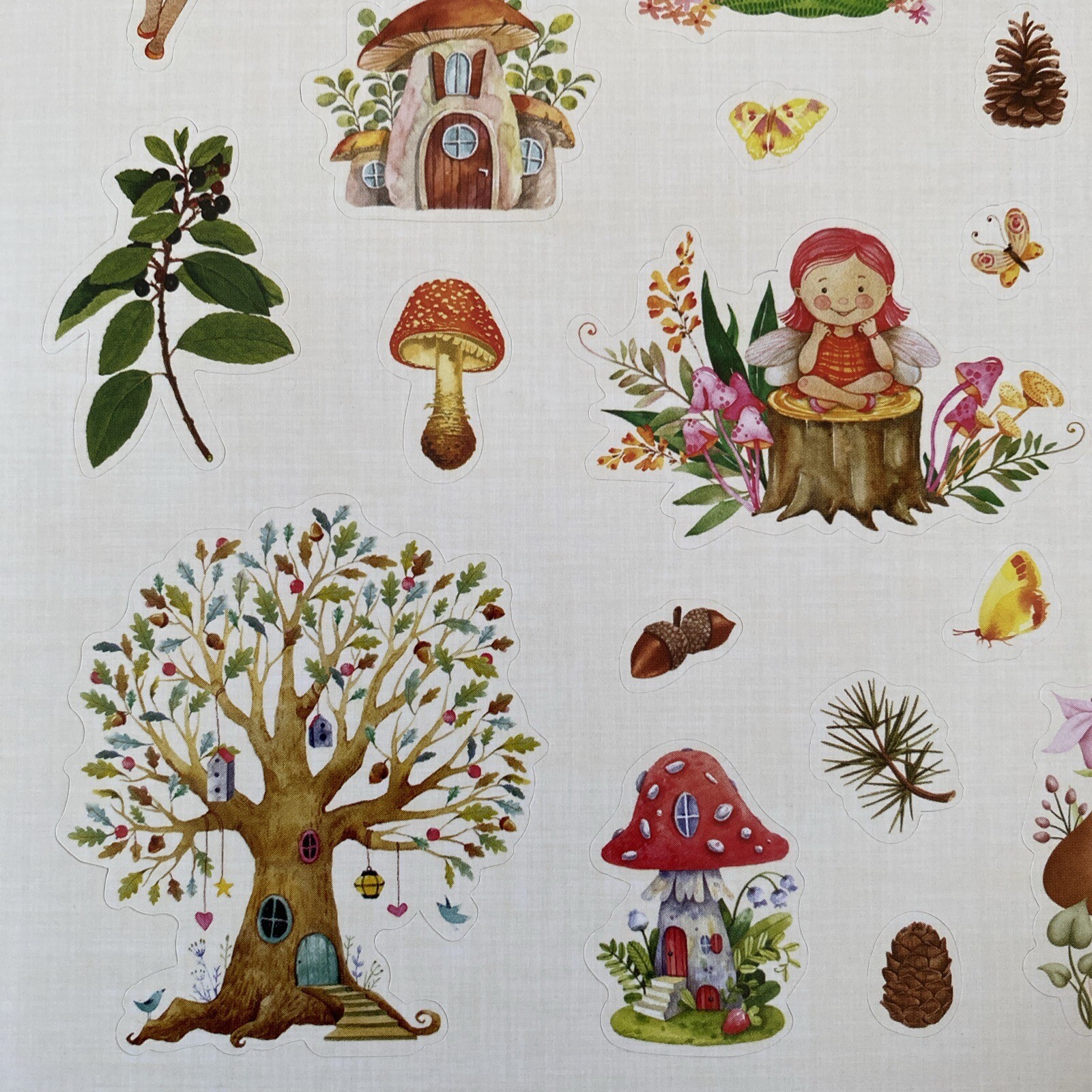 Kid Fairies Flowers Butterflies Spring Girl Mushrooms Tree Stickers Decorate New