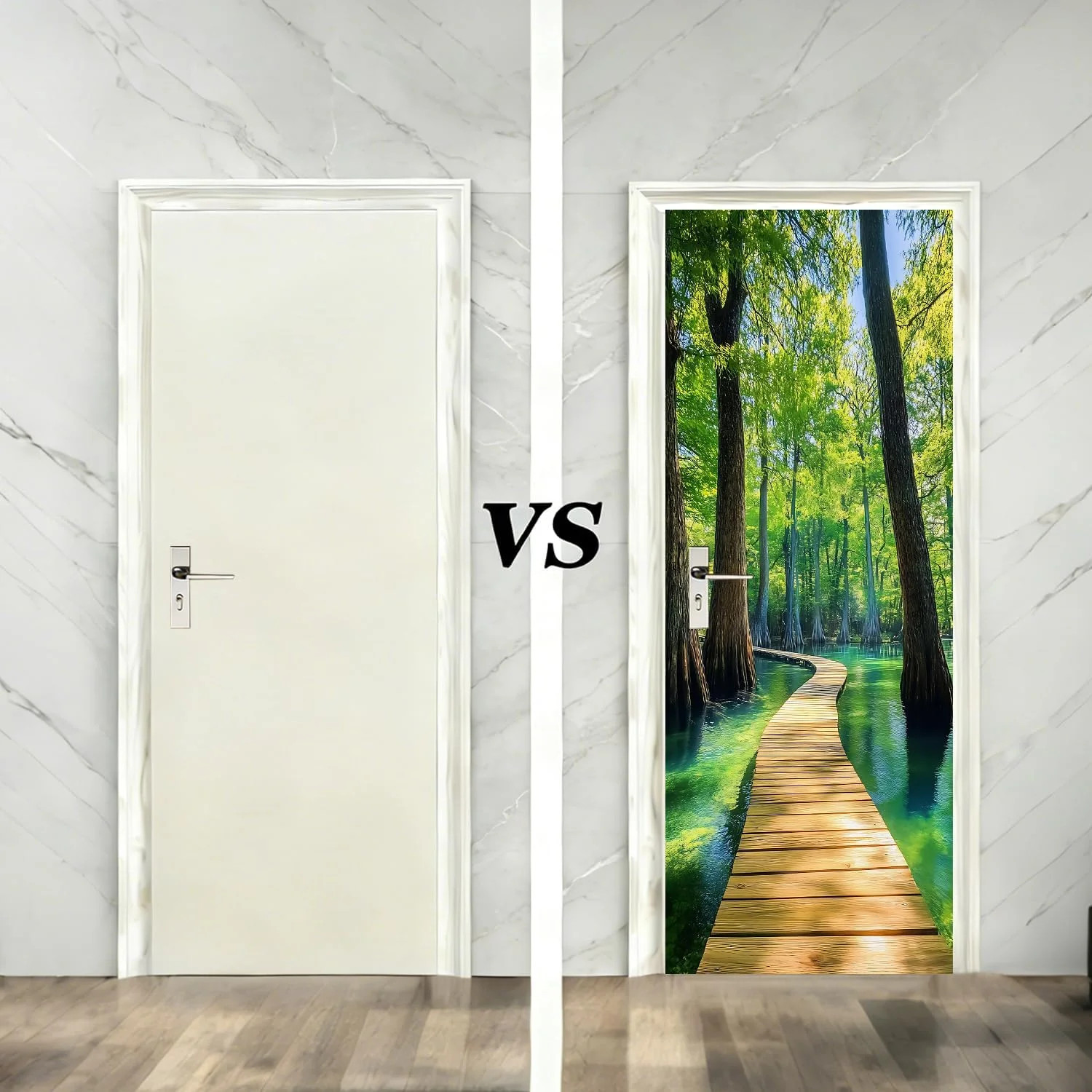 Door Cover Interior 30.3×78.7 Inch – Covers Decorative 3D Murals Removable Stick