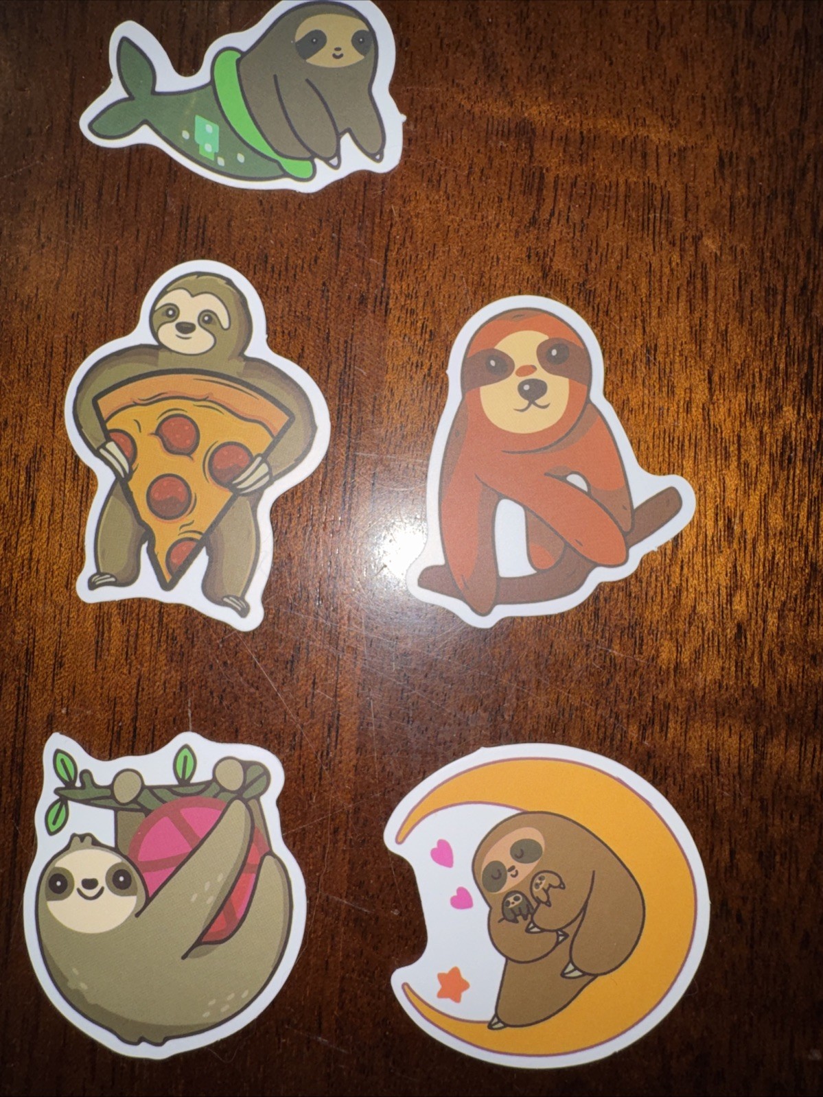 7 Cute Sloth Decal Vinyl Stickers Phone Laptop 1.5 Inches