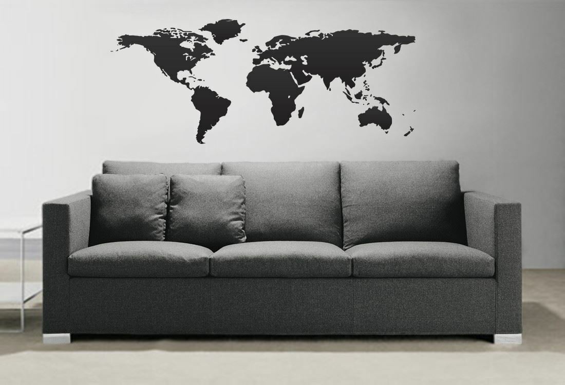 Stickerbrand World Map Vinyl Wall Decal Sticker #131 Multiple Size Map Decal.