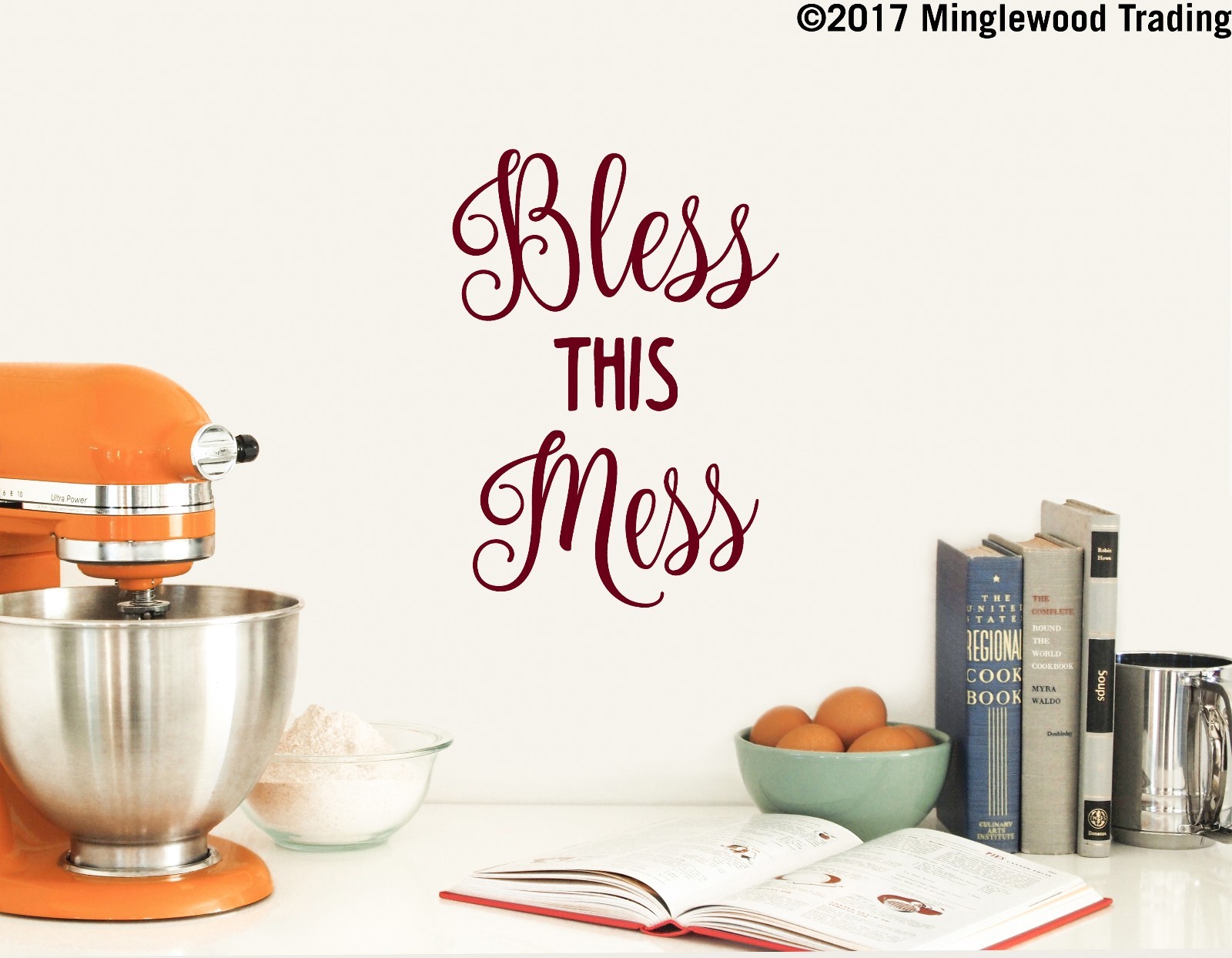 BLESS THIS MESS Vinyl Sticker – Kitchen Home Family – Die Cut Decal