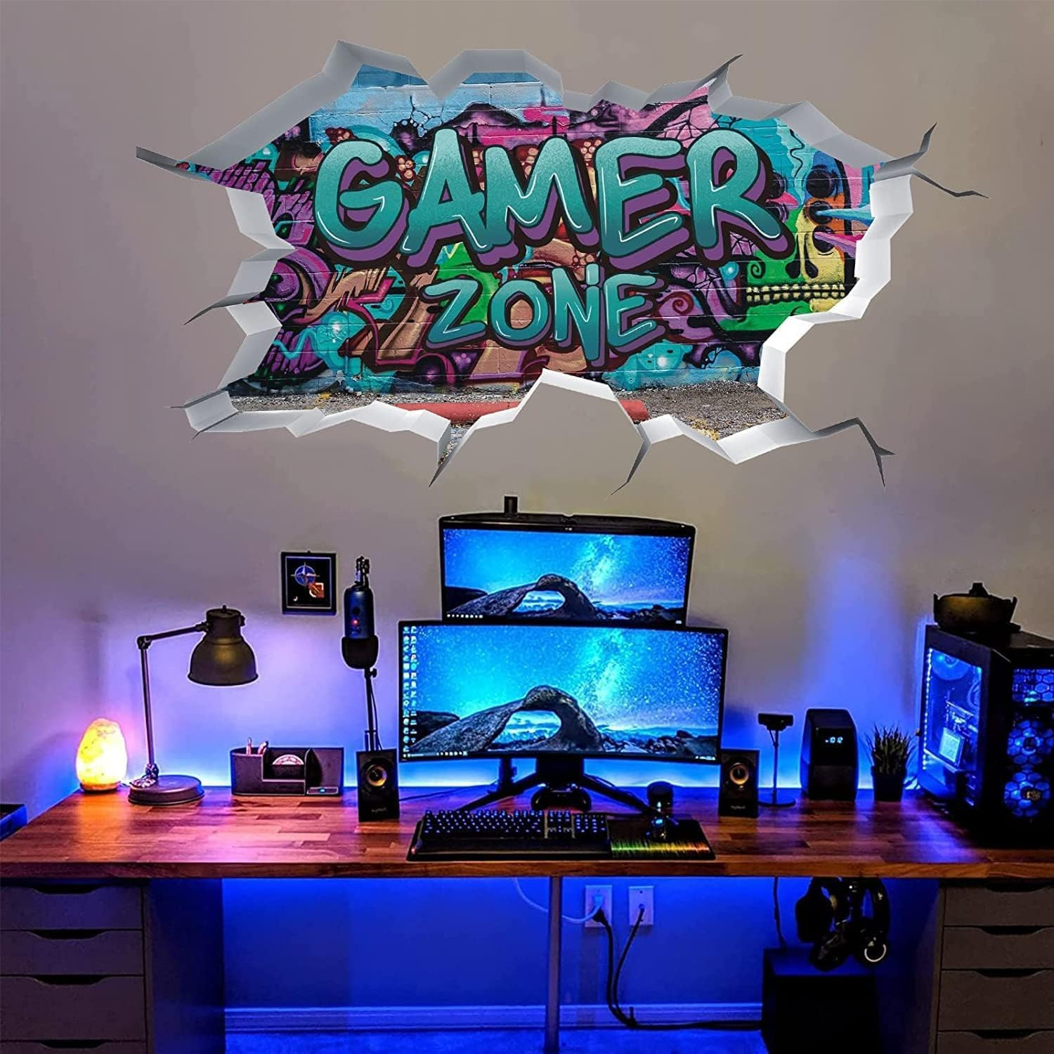 3D Game Wall Decals,Gaming Wall Stickers for Boys Room Gamer Zone Sticker Video