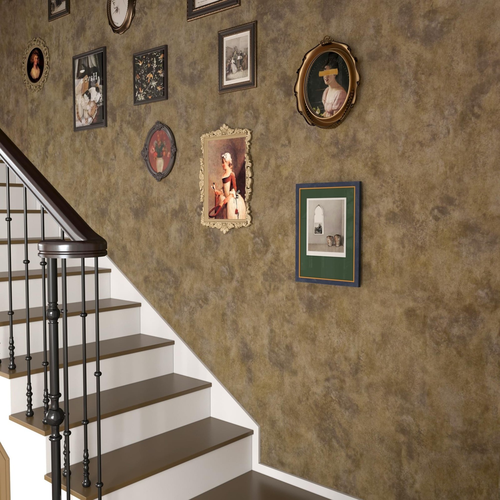 BAYYA Copper Wall Paper Peel and Stick Modern Removable Concrete Wallpaper Go…