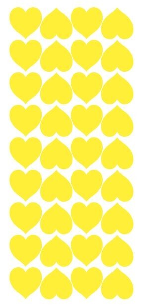 Light Yellow Heart Hearts Stickers Sticker 1" DC20-025