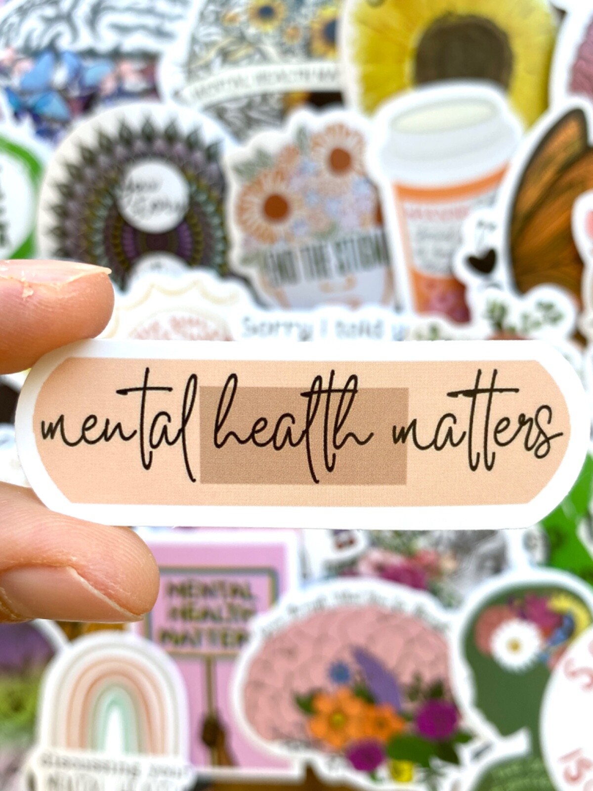 5-50 pcs Mental Health Stickers, Inspirational Motivational Vinyl Laptop Decals