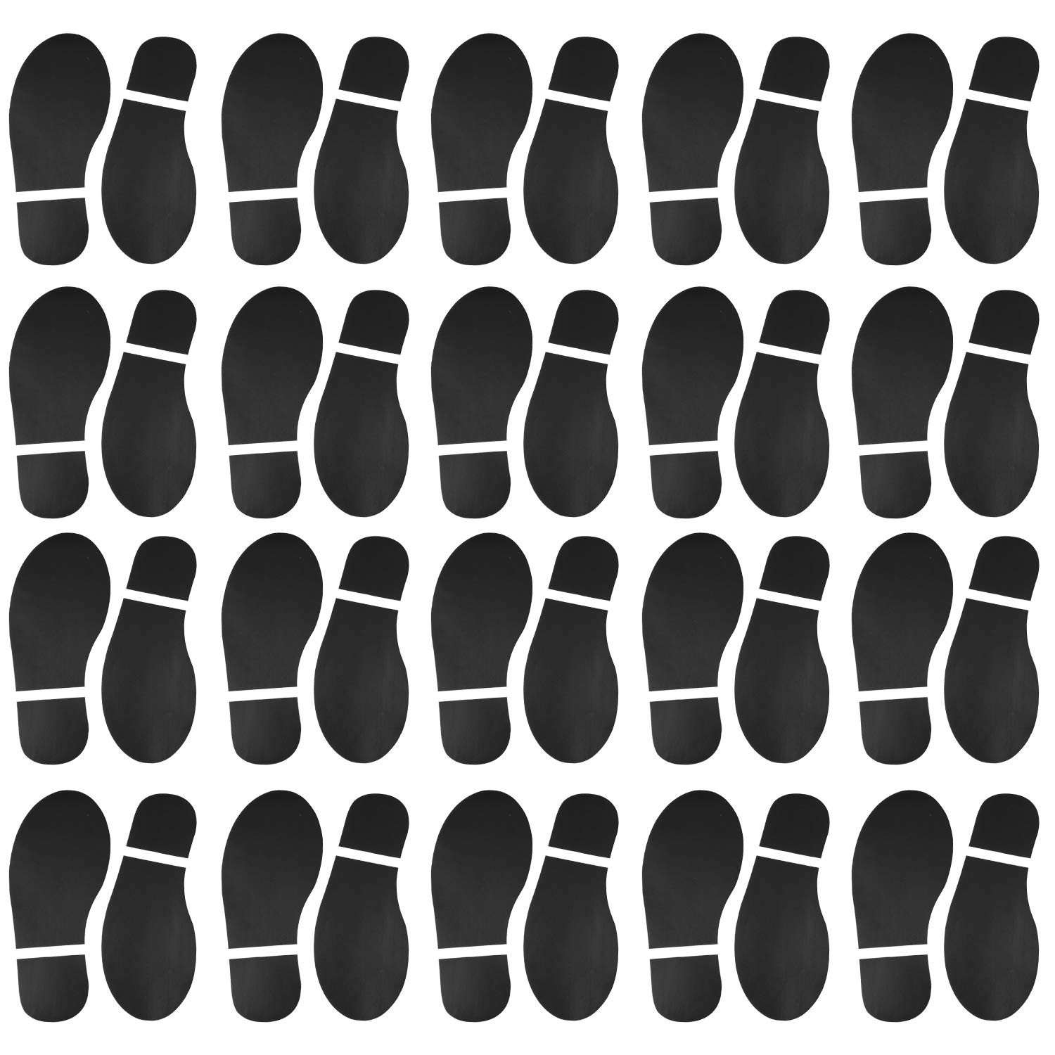 20 Pairs 40 Prints Black Shoes Footprint Stickers PVC Footprint Decals for Of…