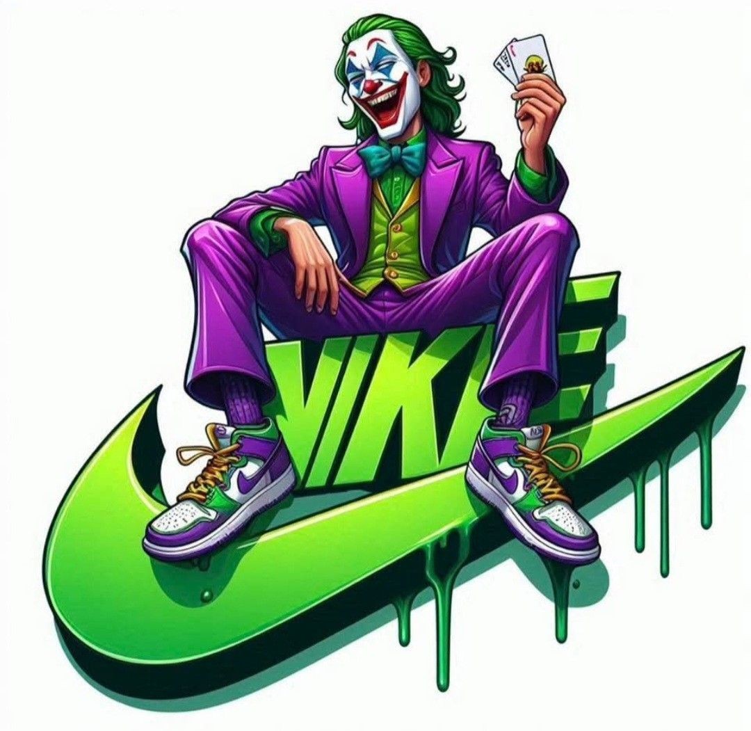 Joker Nike Sticker Decal Car Truck Mirror Cup Windshield Locker Cartoon Logo Loc