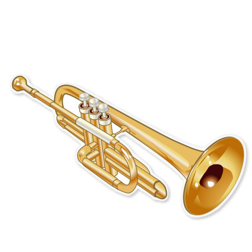Trumpet musical instrument band bumper sticker 6" x 4"