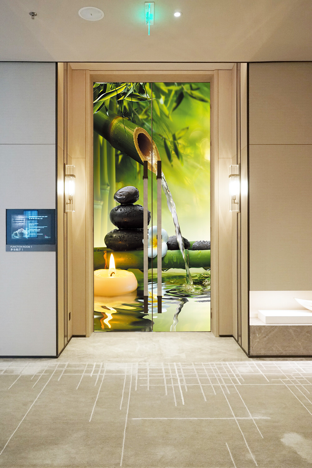 3D Green Bamboo Landscape Self-adhesive Door Mural Wall Sticker Decal Home Decor