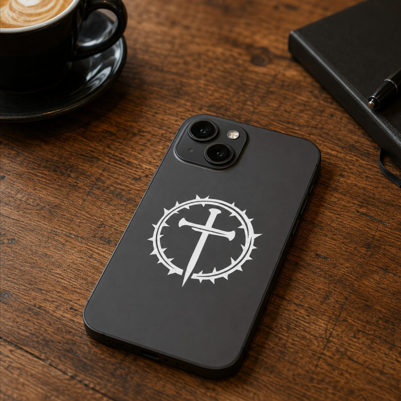 Crown of thorns and cross of nails vinyl decal- Peace sticker decal New