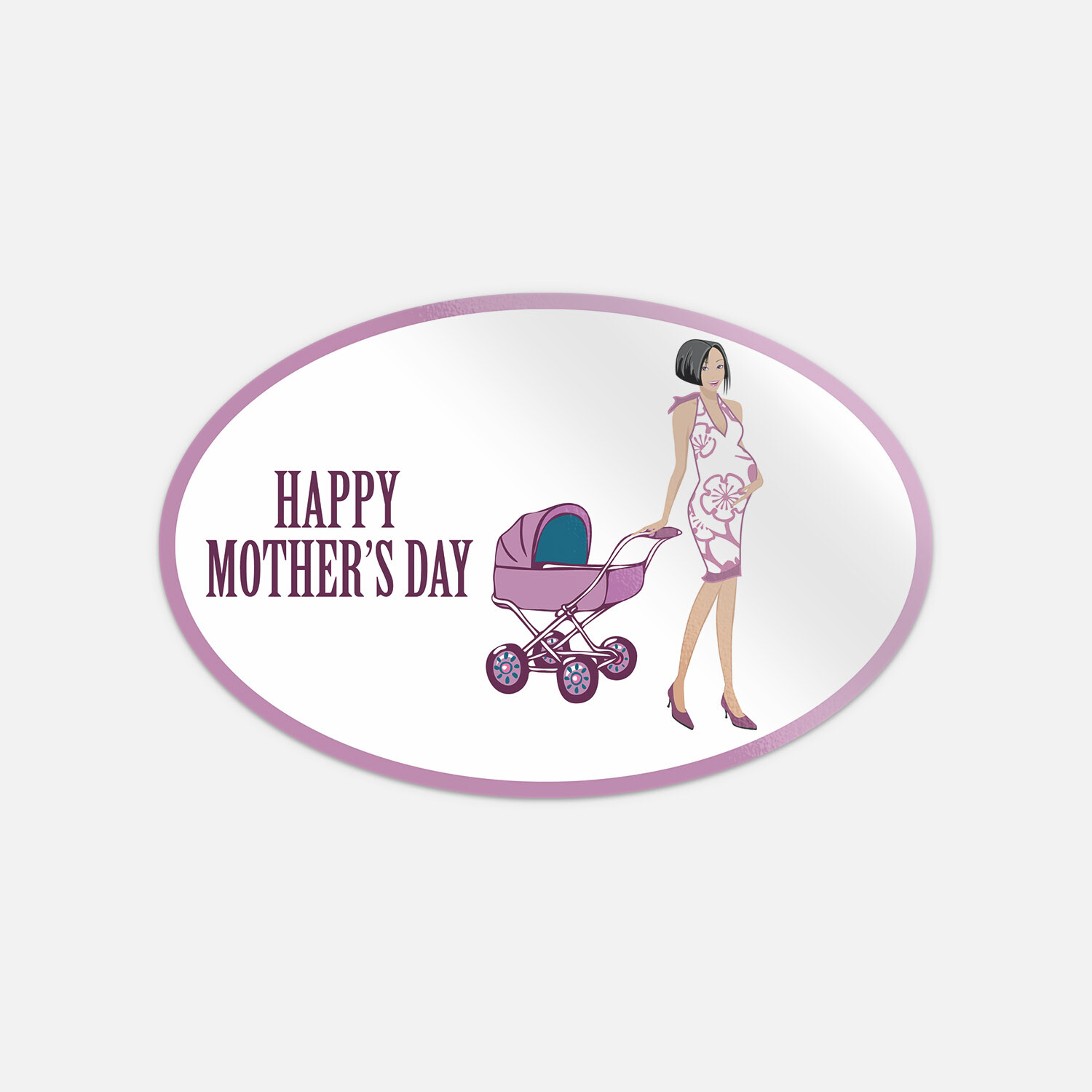 Happy Mothers Day Pram Vinyl Sticker Decal