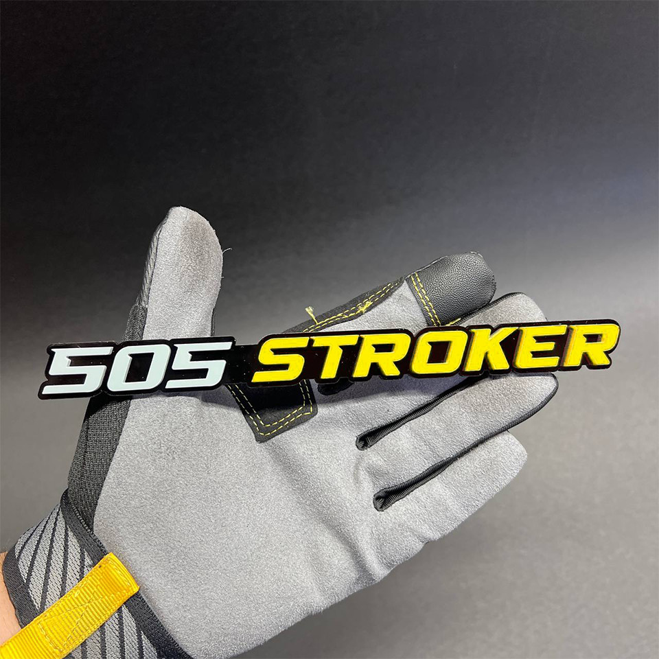 1X 505 stroker Custom 3D Car Fender Emblem Acrylic Badge Gray / YELLOW / black