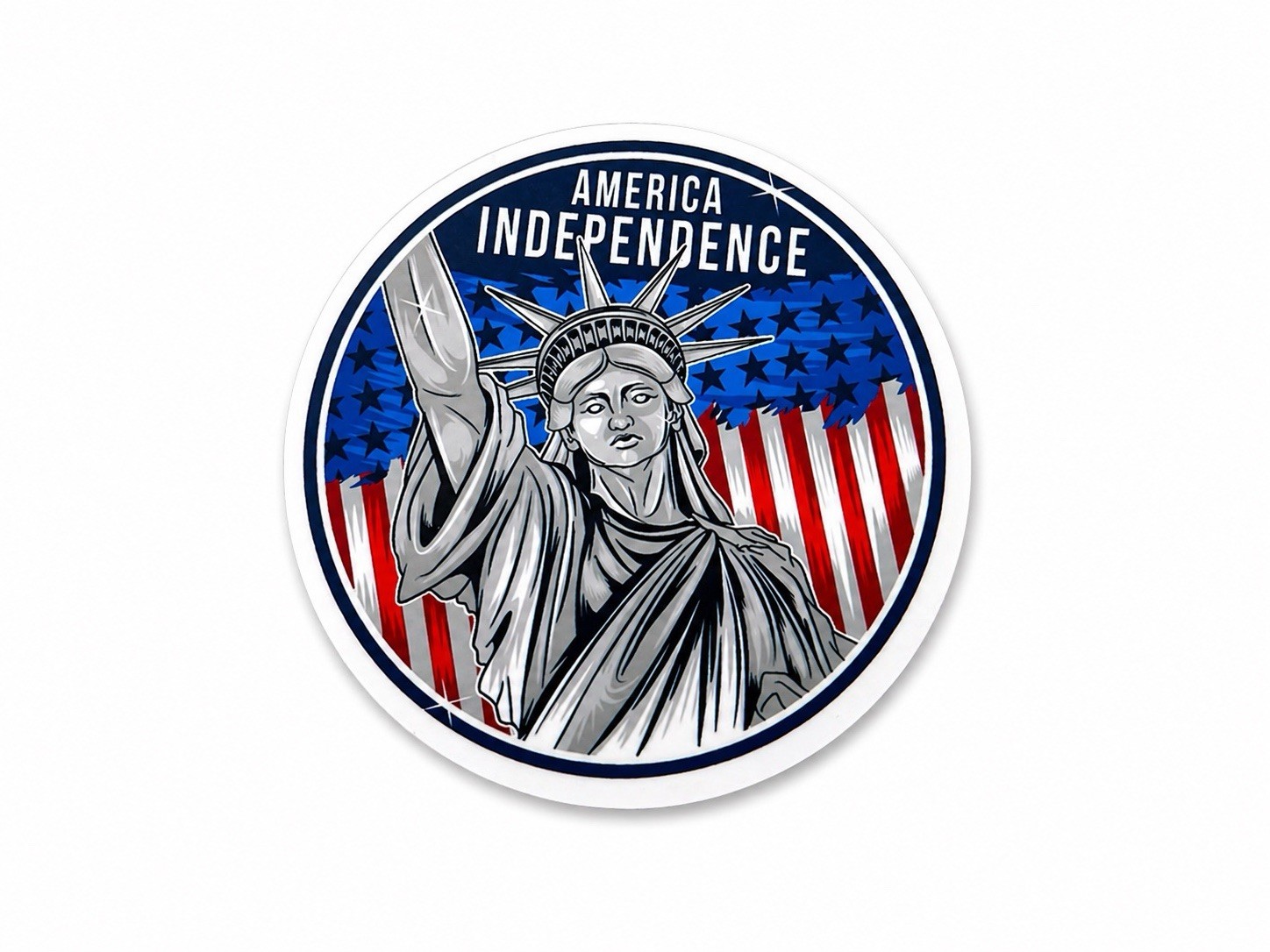 4th of July Patriotic Stickers Set 7 USA Flag Decals 2in Free Ship