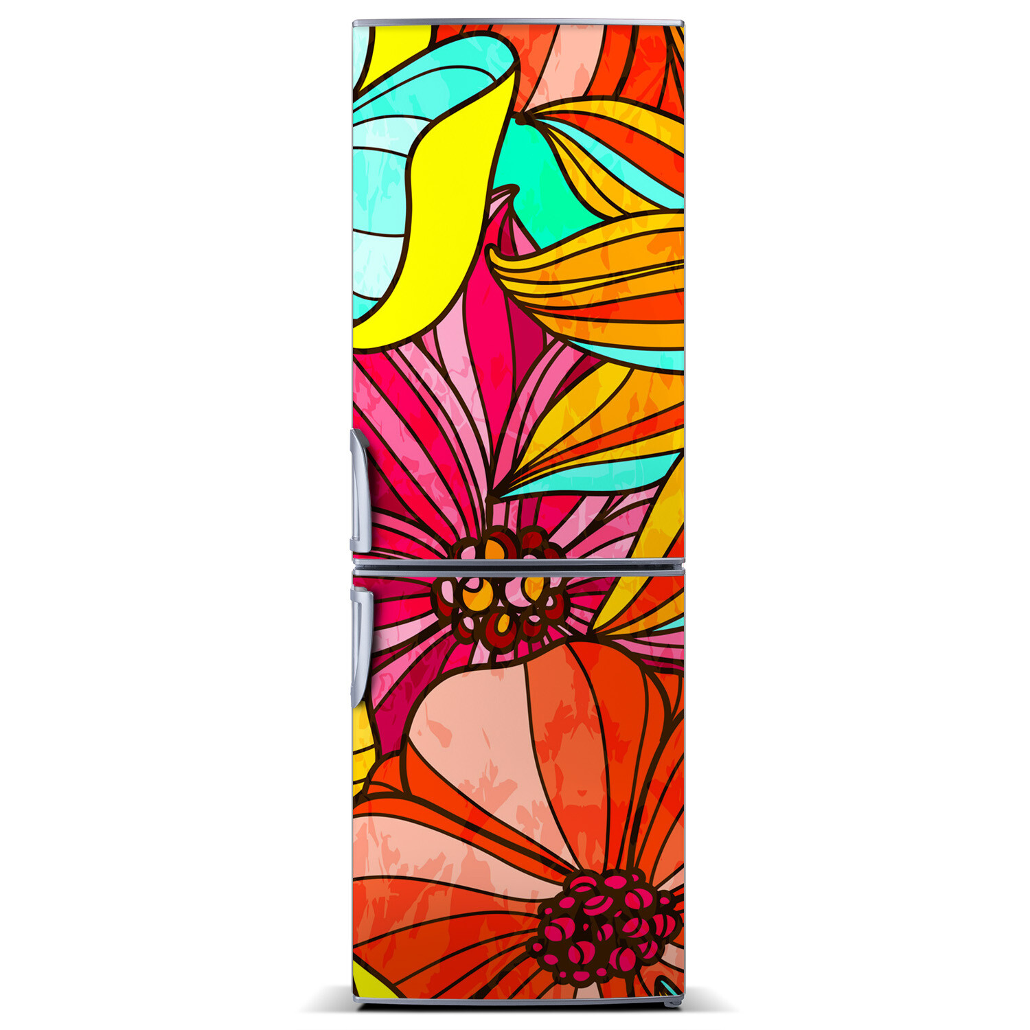 3D Refrigerator Wall Kitchen Removable Sticker Magnet Flowers Colorful flowers