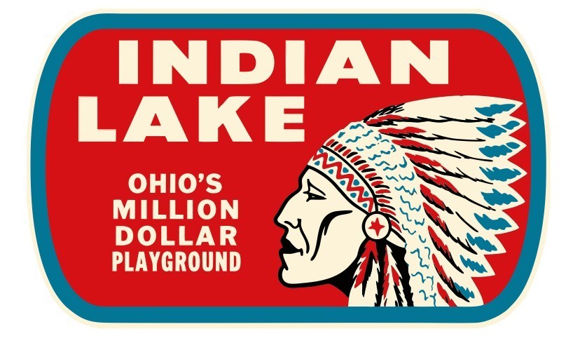 Indian Lake Ohio Vintage Style Sticker Decal R8520
