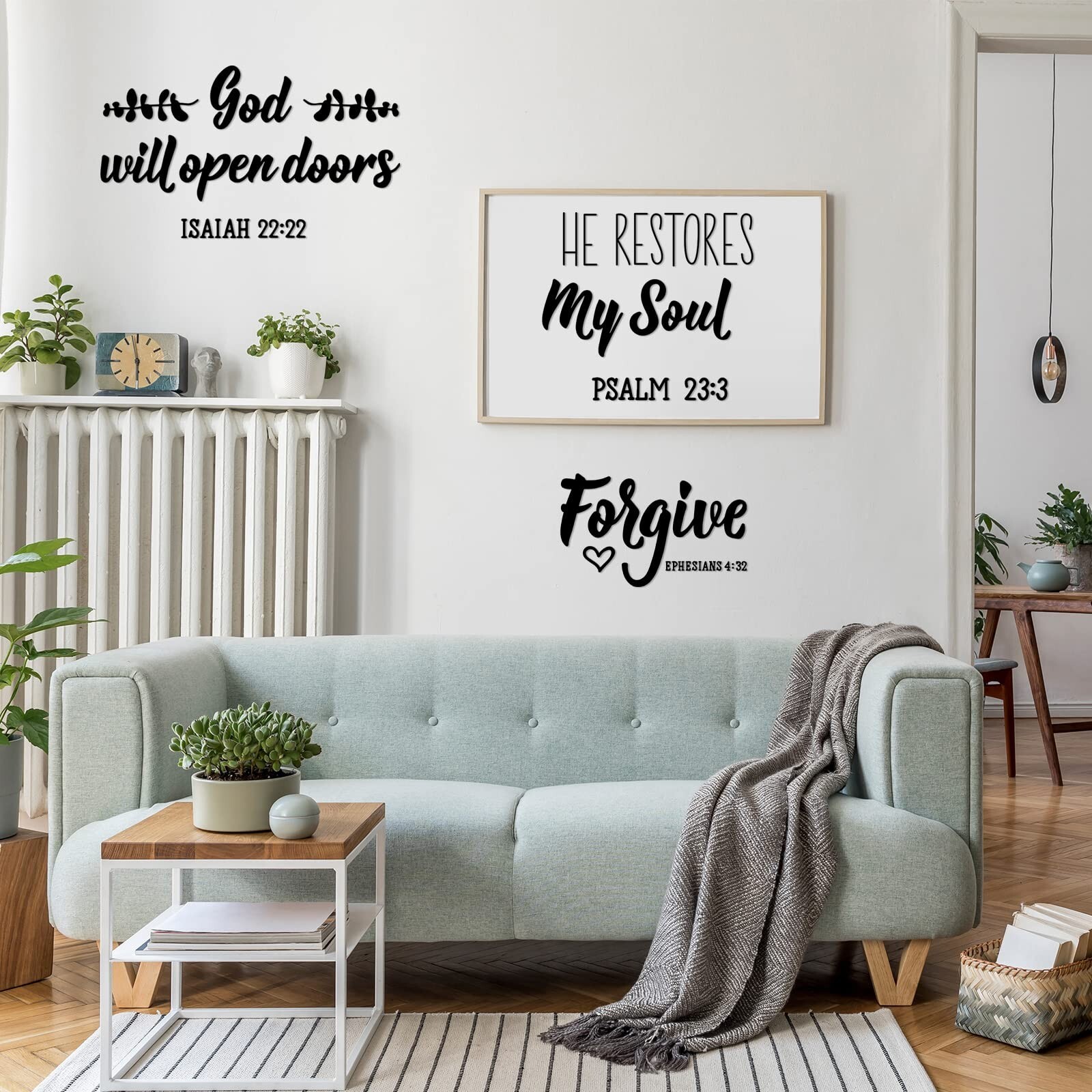 Sabary 12 Pcs Bible Verse Wall Decals Religious Scripture Wall Art Inspiratio…