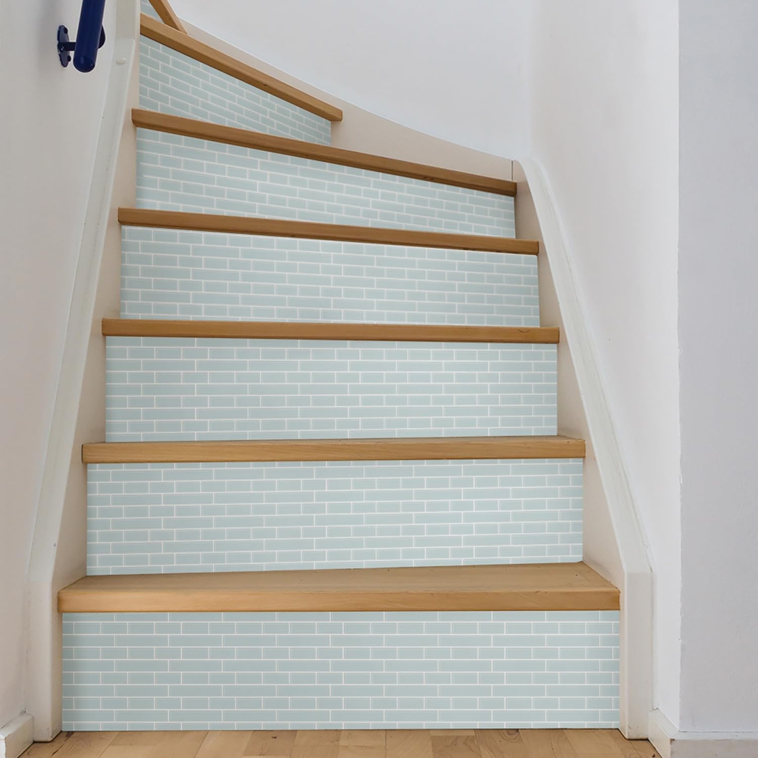 InHome Sea Glass Peel and Stick Backsplash Tiles, Blue, 10.5 in x 10.5 in