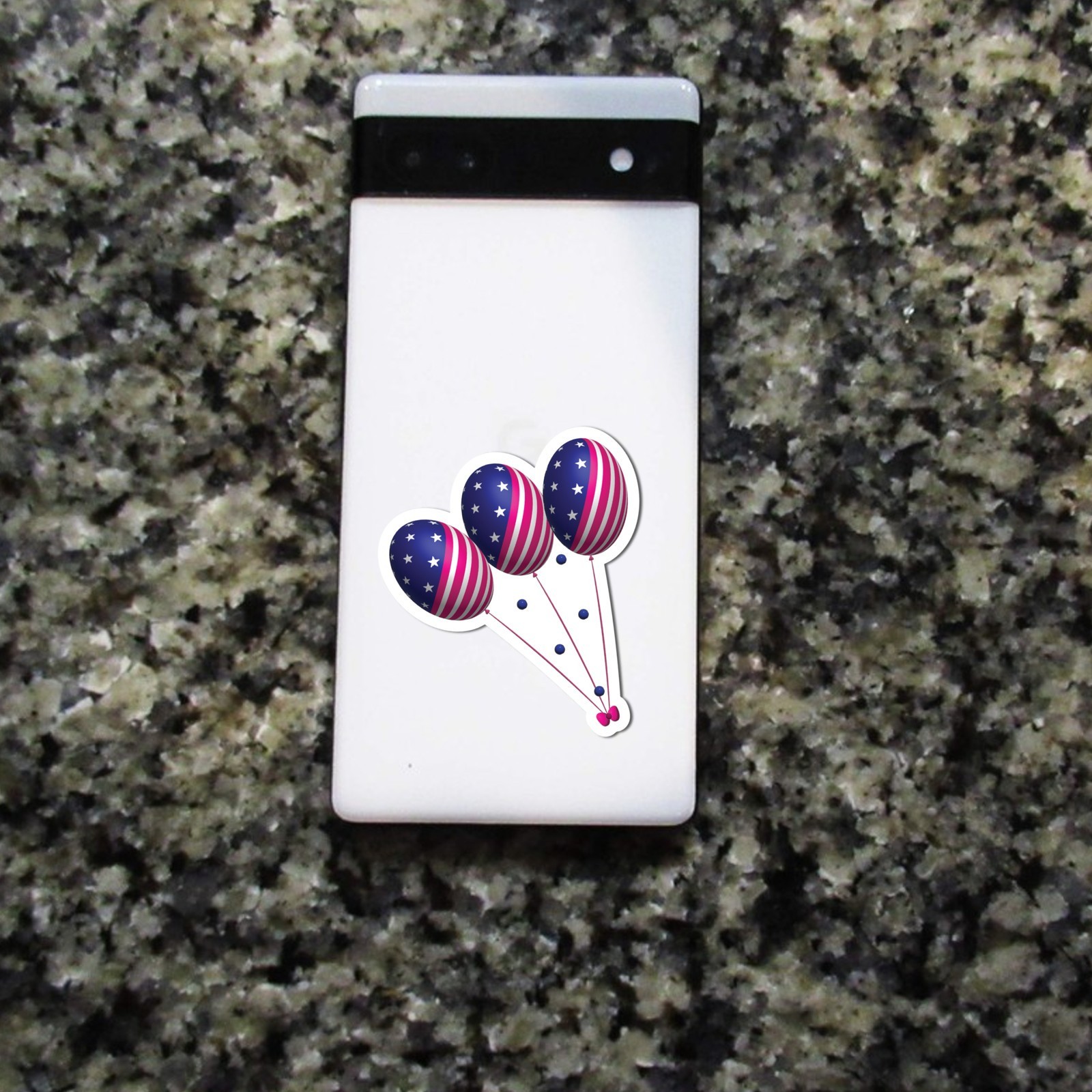 Balloons Vinyl Sticker American Flag Design USA Patriotic Red White Blue Decal