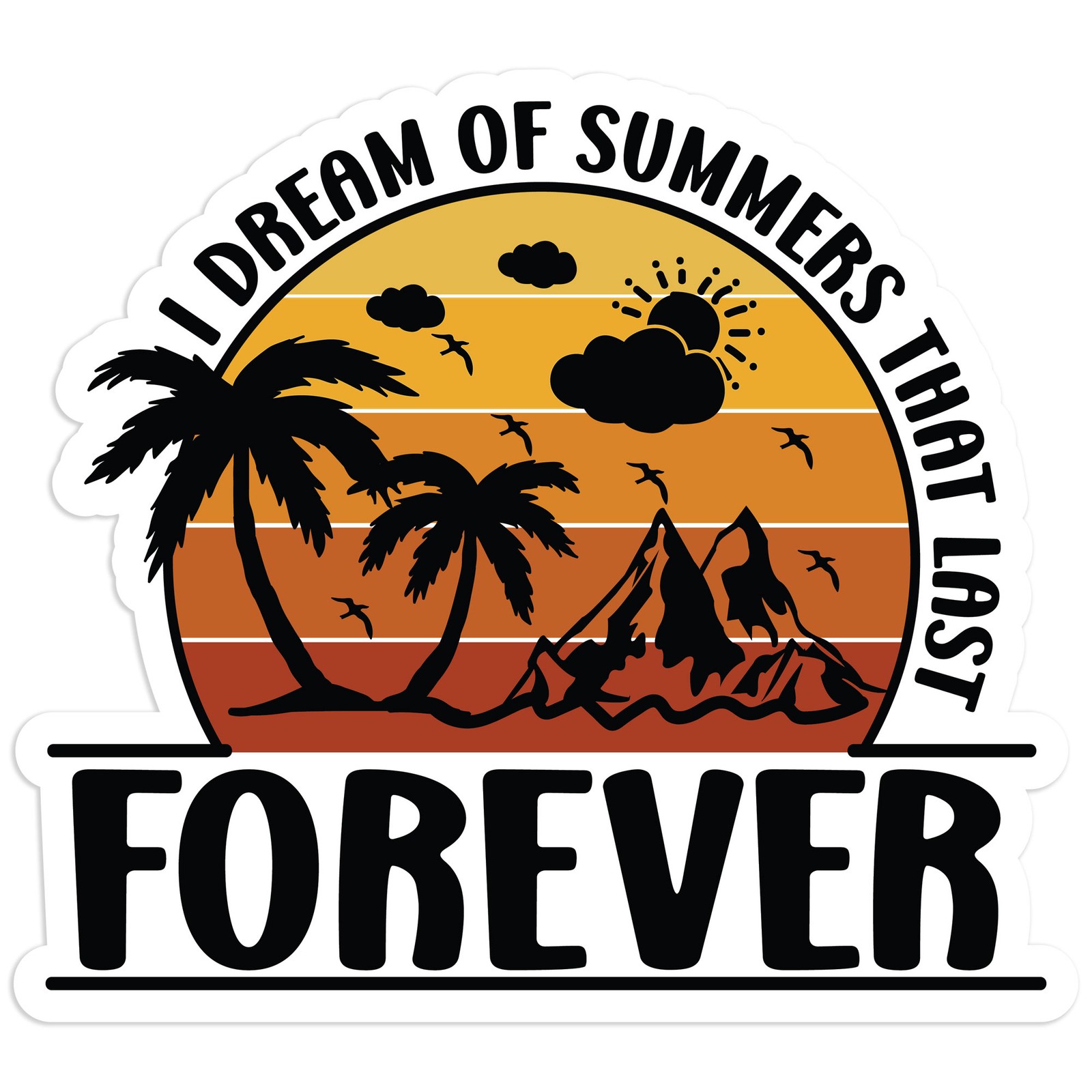 Dream of Summer Sunset – Vinyl Decal Sticker – Car Window Laptop – #1711