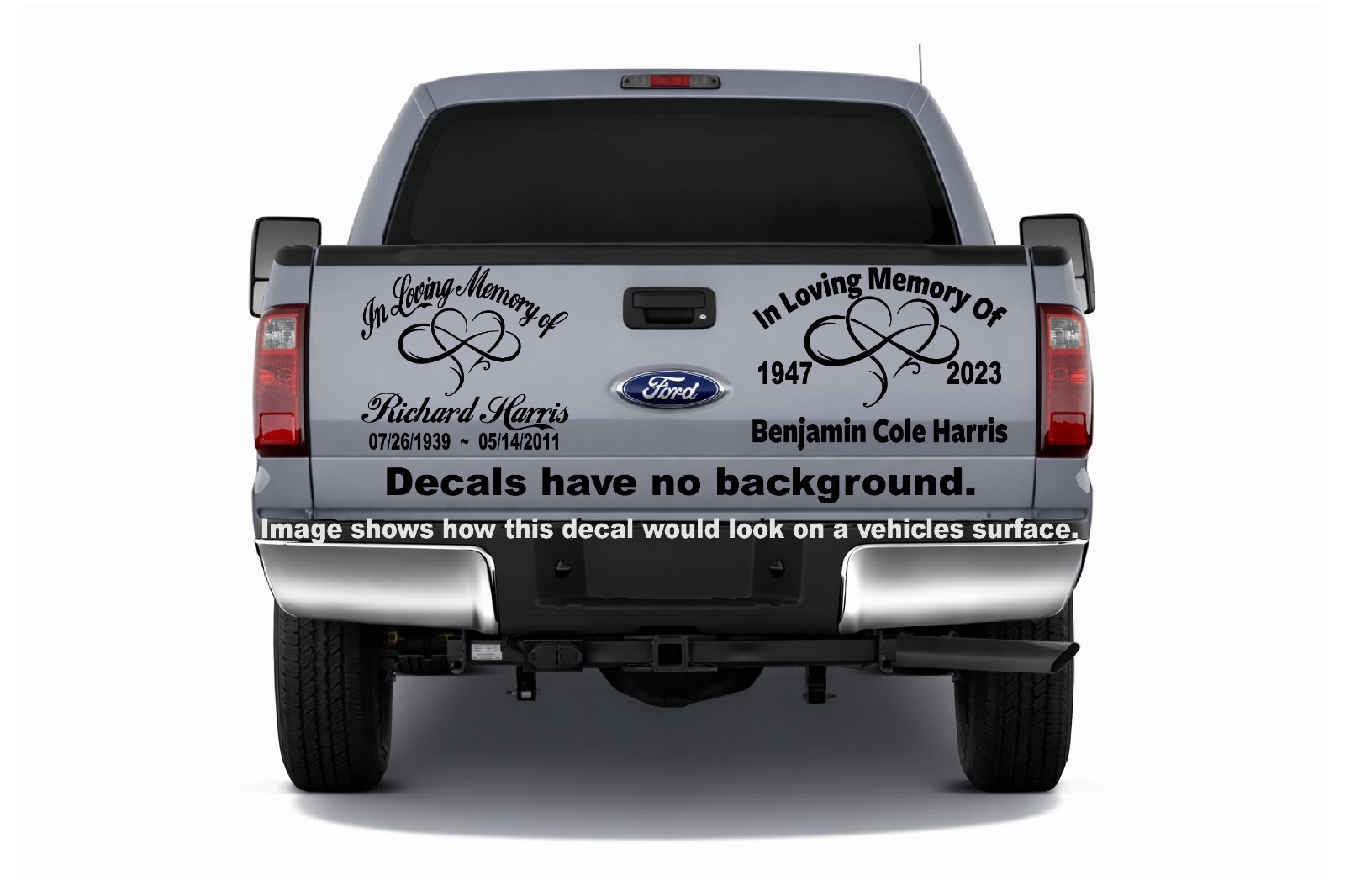 In Loving Memory Decal Infinity Heart Forever Loved Car Window Vinyl Sticker