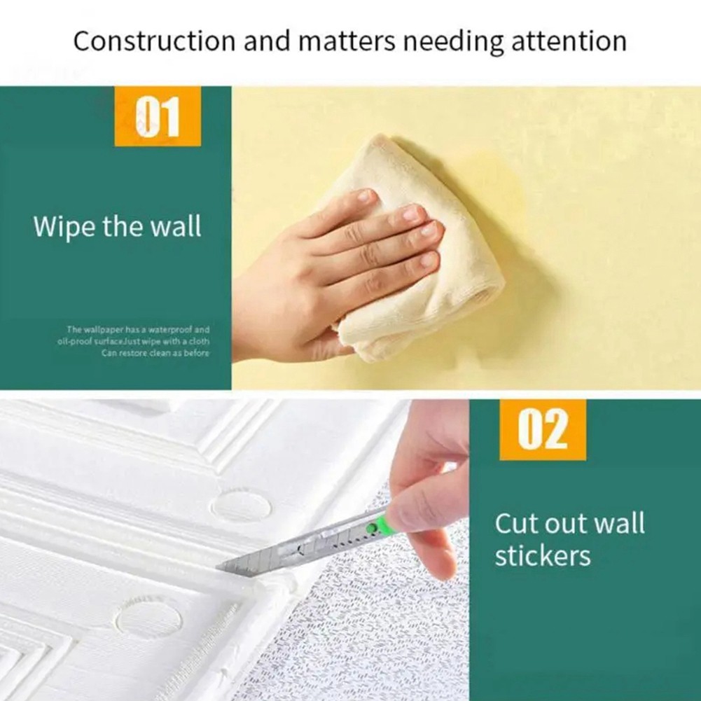 20Pcs 3D Wall Stickers Brick Self Adhesive Panels Home Decor Sticker8474