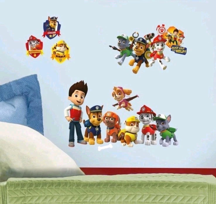New Paw Patrol – Just Yelp For Help Peel/Stick – 37 Decals Wall Decor No Residue