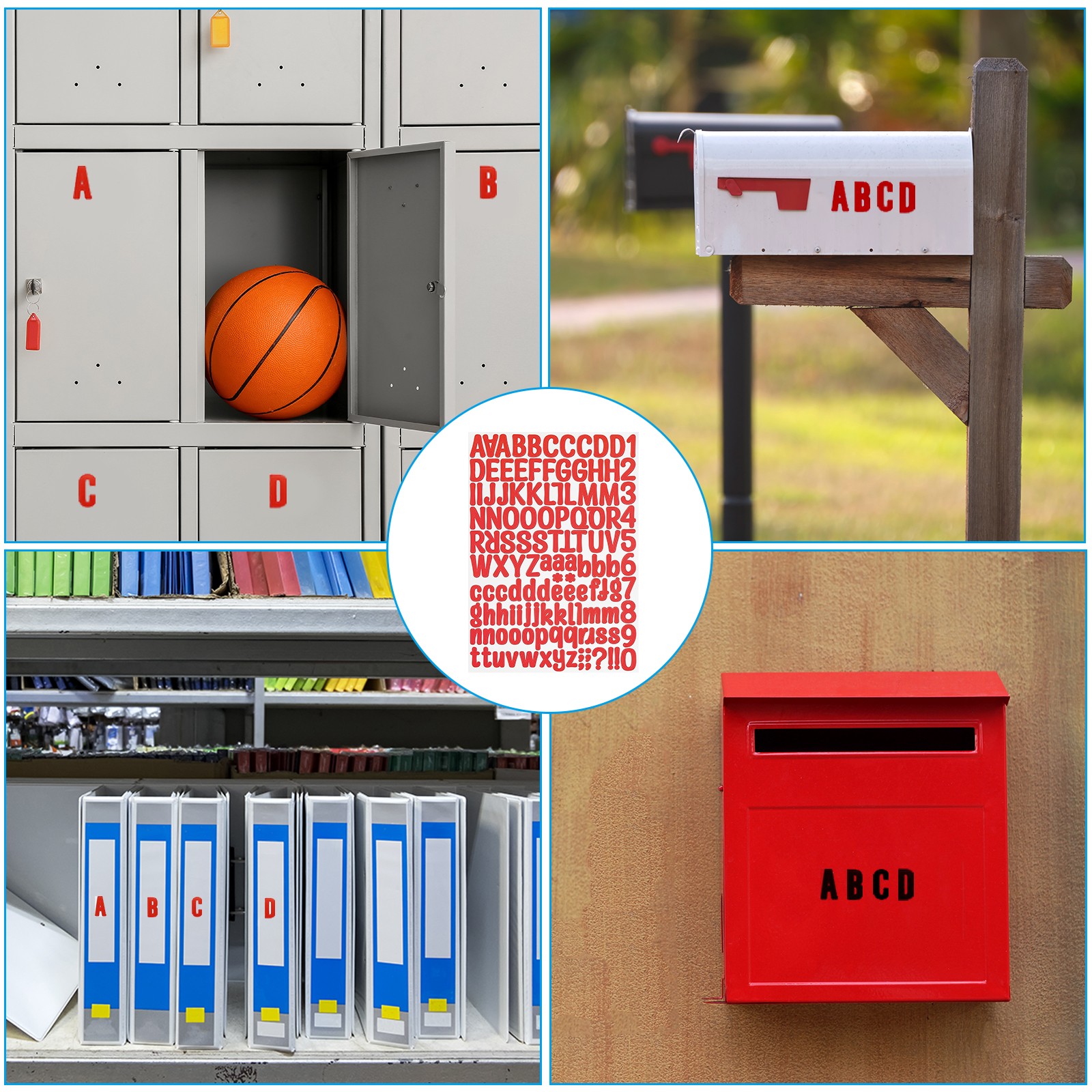 Letter Stickers 1 Inch, 12 Sheets Self Adhesive Alphabet Sticker, Red