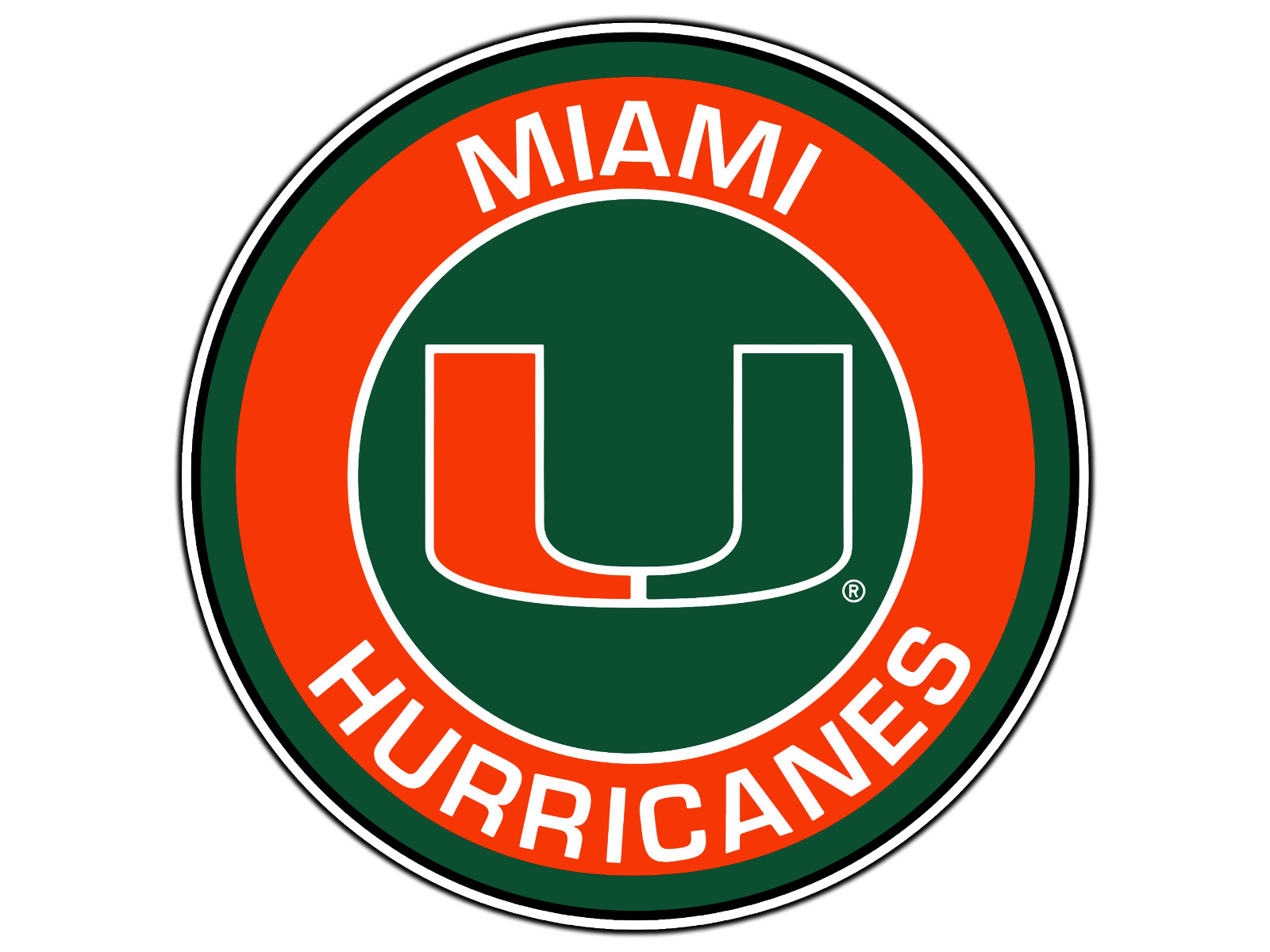 Miami Hurricanes Emblem Logo College Sticker Waterproof Vinyl Decal Die-Cut Car