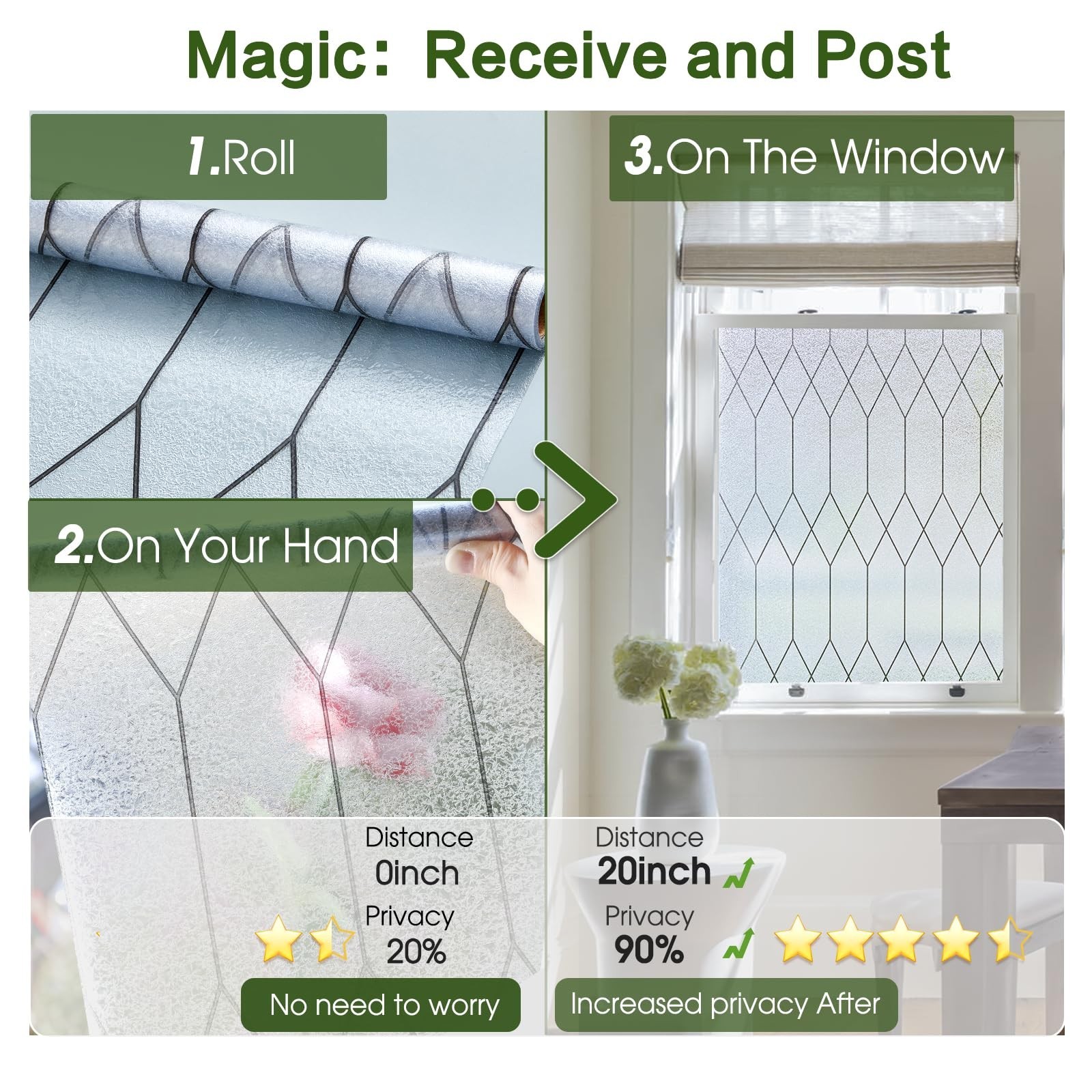 Windimiley Window Privacy Film Stained Glass Static Clings, Bathroom Frosted …