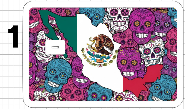 Mexico Flag ATM Debit Credit Card Skin Sticker Latino Mexican Art Dia Los Gift
