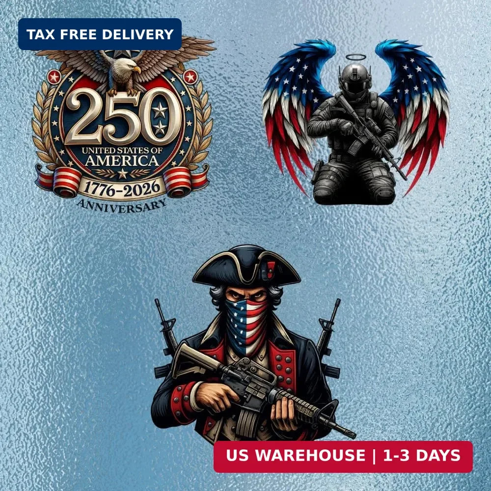 (3pcs) USA 250th Anniversary Vinyl Decal Set 7 Inch, 1776-2026 Patriotic Eagle a