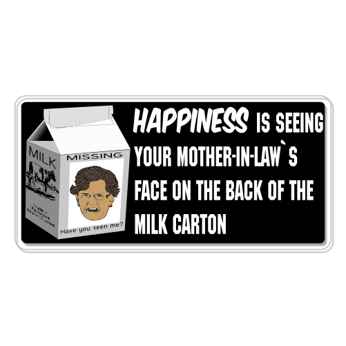 Happiness Is Seeing Mother in Law Joke Rude car bumper sticker decal 6" x 4"