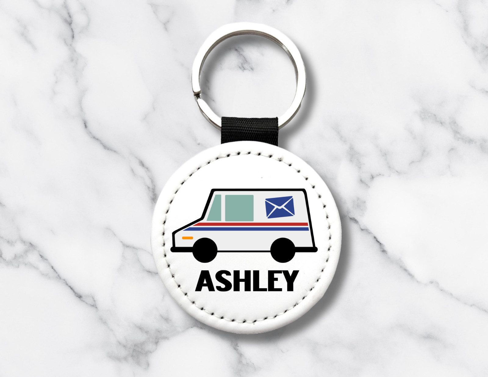 Custom Mail Carrier Keychain – Postal Truck Design, Mailman Gift