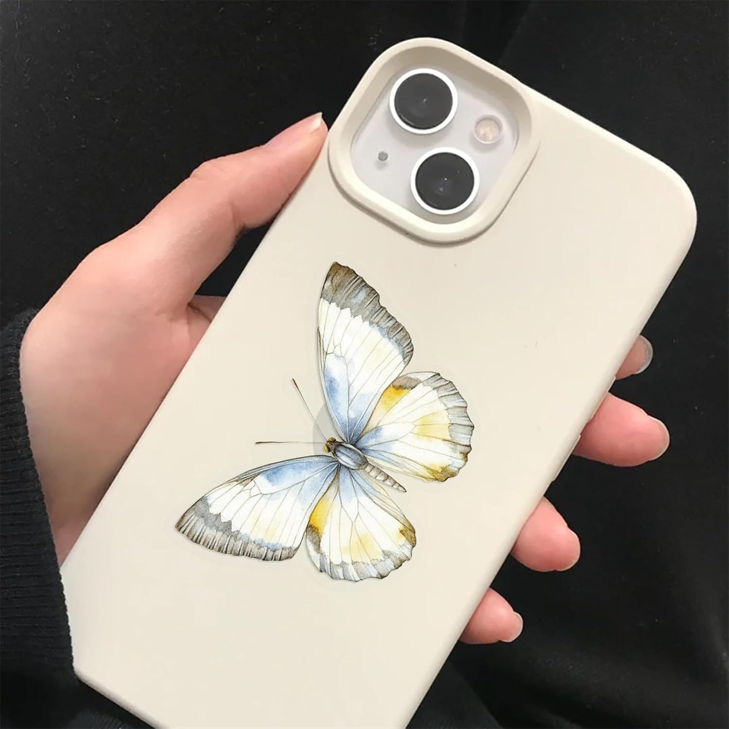 50PCS Butterfly Stickers PET Transparent Stickers Nature Decals Waterproof Decor
