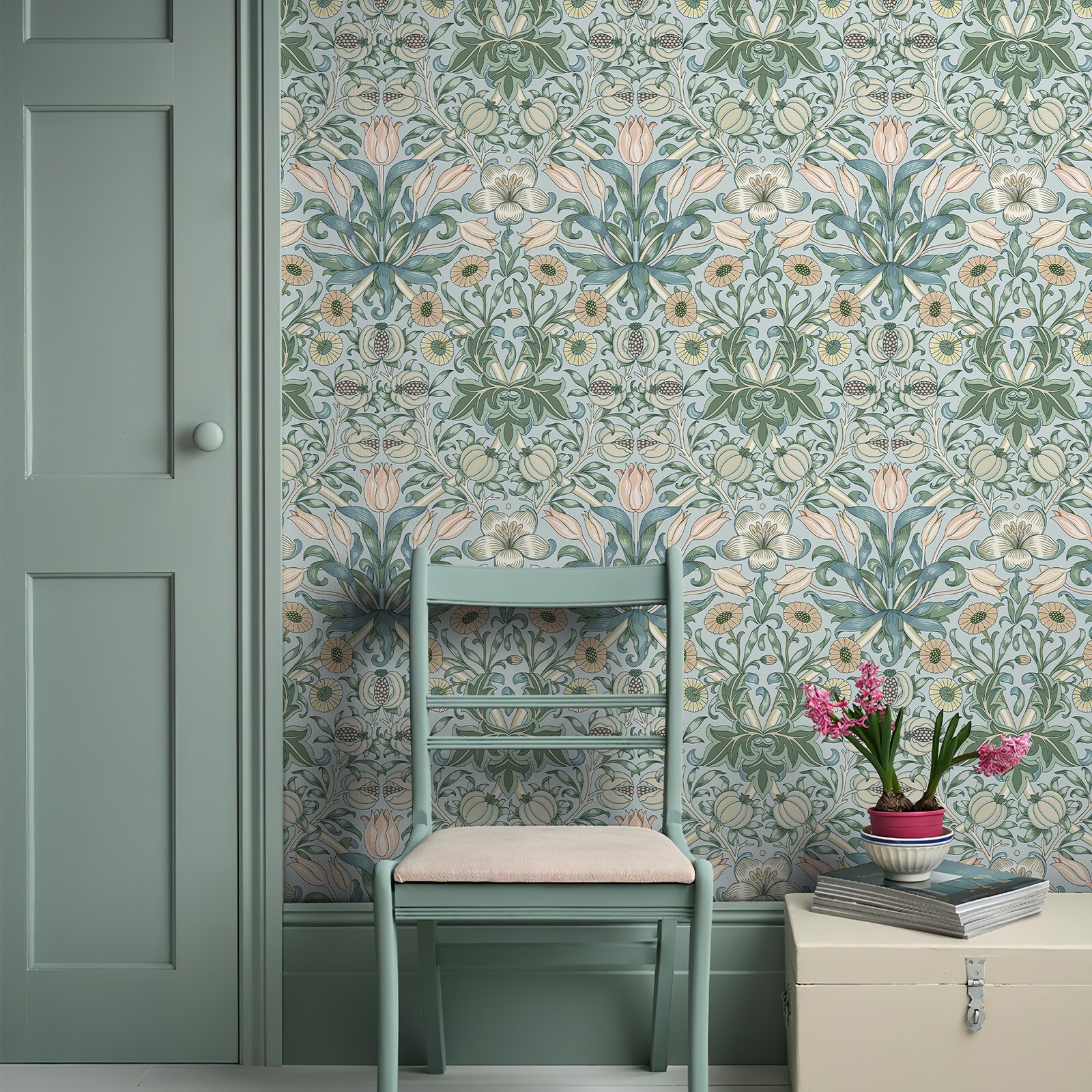 Vintage Floral Peel and Stick Wallpaper Pomegranate Flower Sticker 17.3"X400" Ne