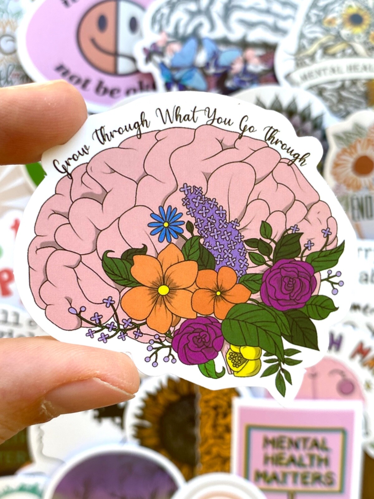 5-50 pcs Mental Health Stickers, Inspirational Motivational Vinyl Laptop Decals