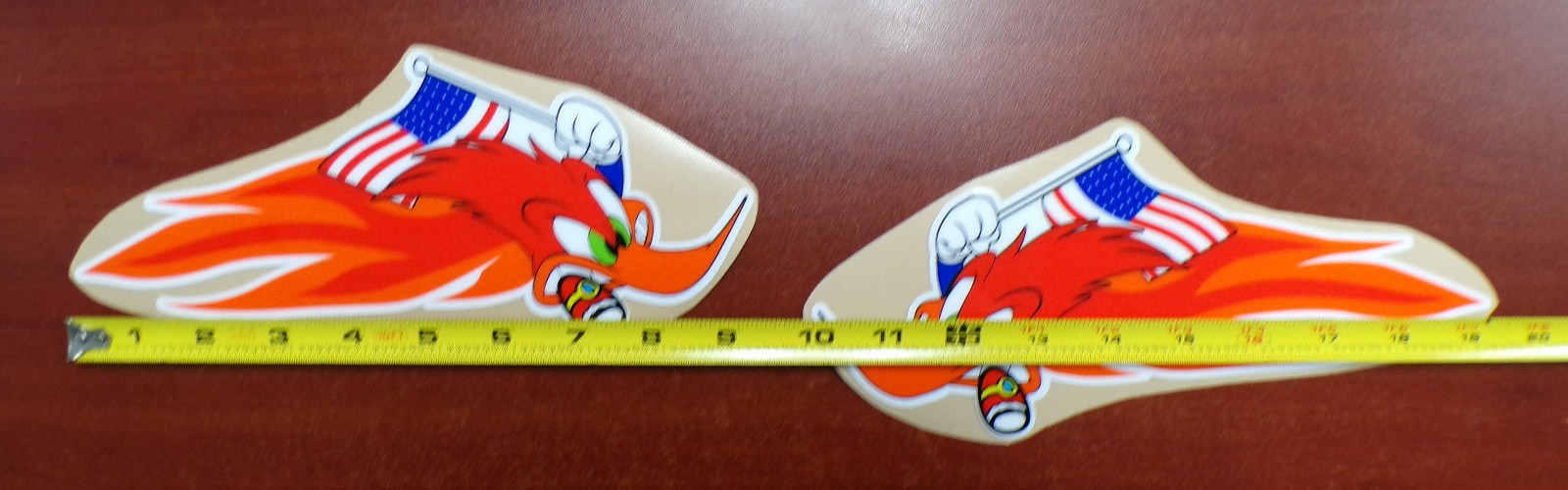 HONDA OLD SCHOOL USA MADE FLAG CORRECT WOODY WOODPECKER GRAPHIC STICKER CIGAR