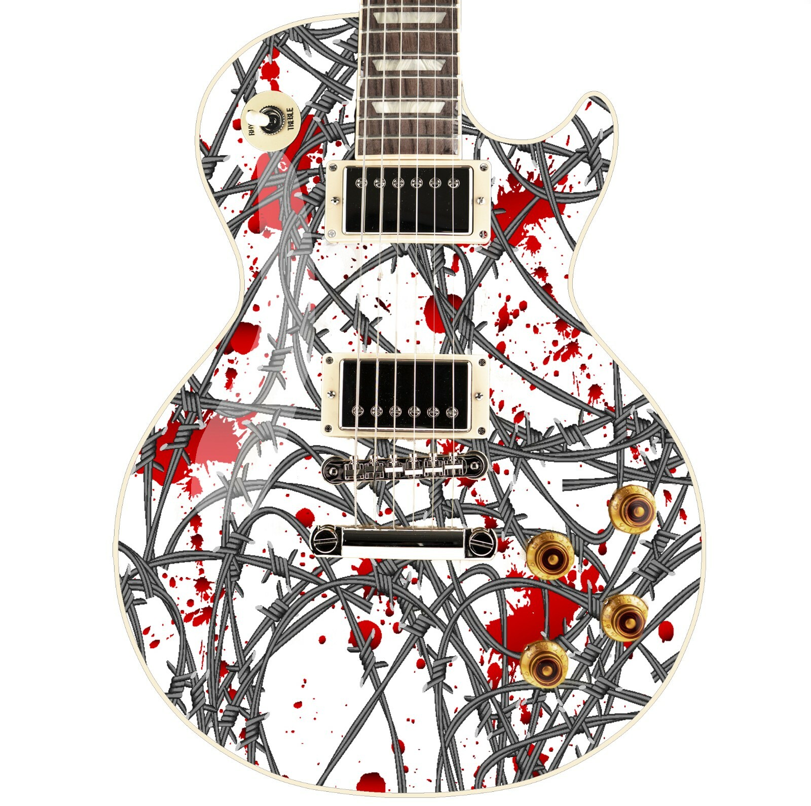 Guitar,Bass,Acoustic Skin Wrap Laminated Vinyl Decal Sticker The Blood Wire GS98