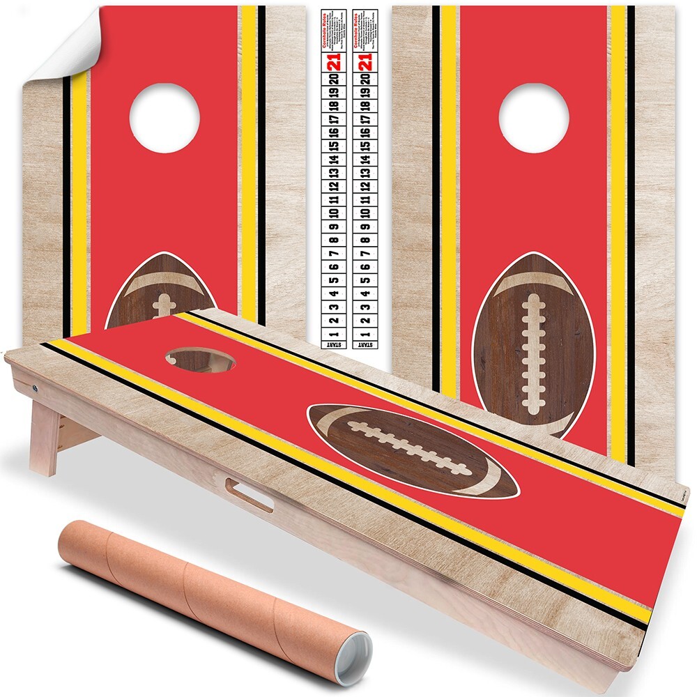 Gold, & Black College Park, Maryland Football Tailgating Cornhole Wrap Sticker