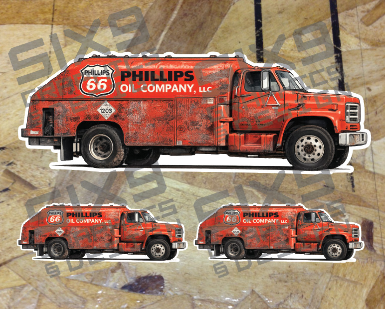 Vintage Sticker Phillips 66 Oil Gas Truck Decal Sticker Tanker – 3 for 1