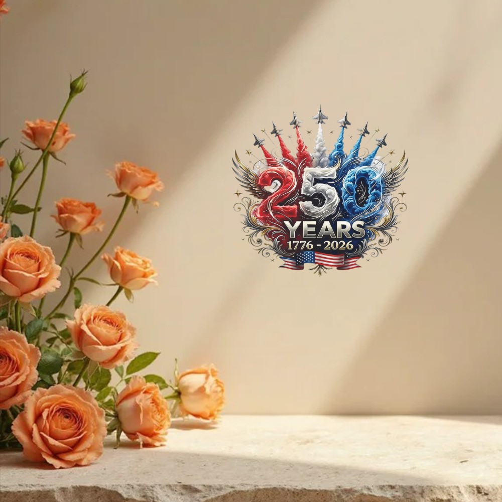 U.S. 250th Anniversary Sticker Waterproof Customizable for Window Car Laptop
