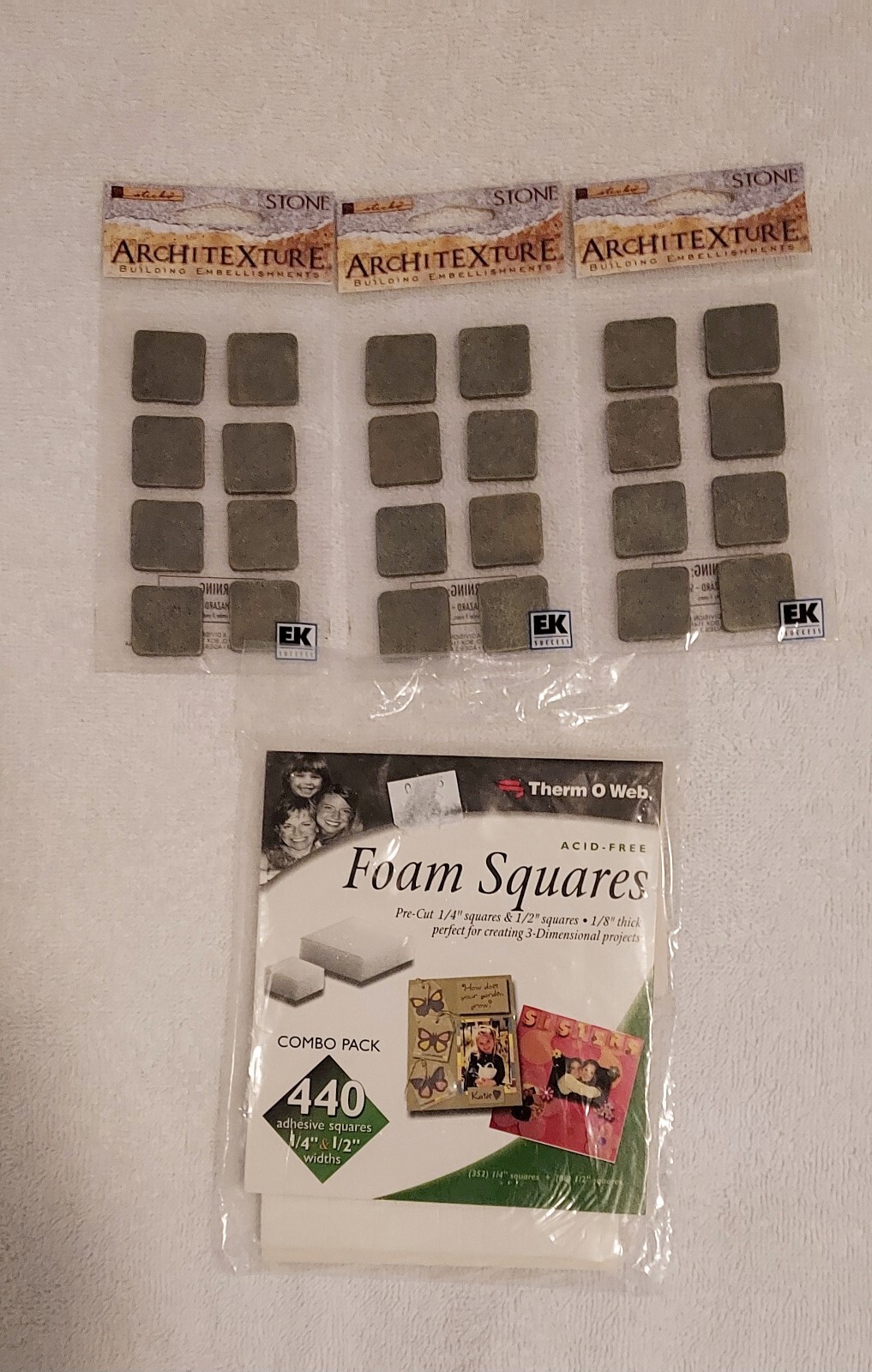 STICKO ARCHITEXTURE STONE SQUARES TILES 8 PC