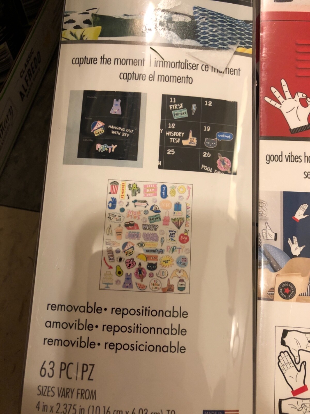 Wallies Big Wall Sticker Wall Planner or Good Vibes Hand Signs